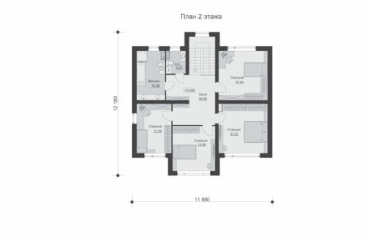 Двухэтажный дом с пятью спальнями, террасой и гаражом.