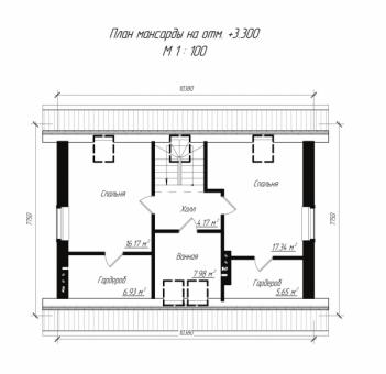 Проект коттеджа с мансардой